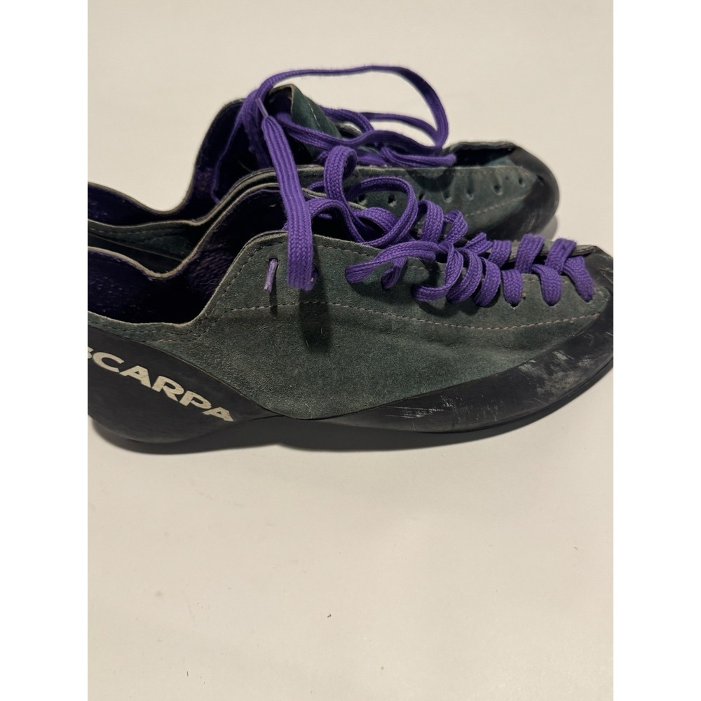 Scarpa Force X Rock Climbing Shoes Womens Green Black Suede Outdoor 8